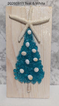 Crushed Glass Tree: Teal Blue & White