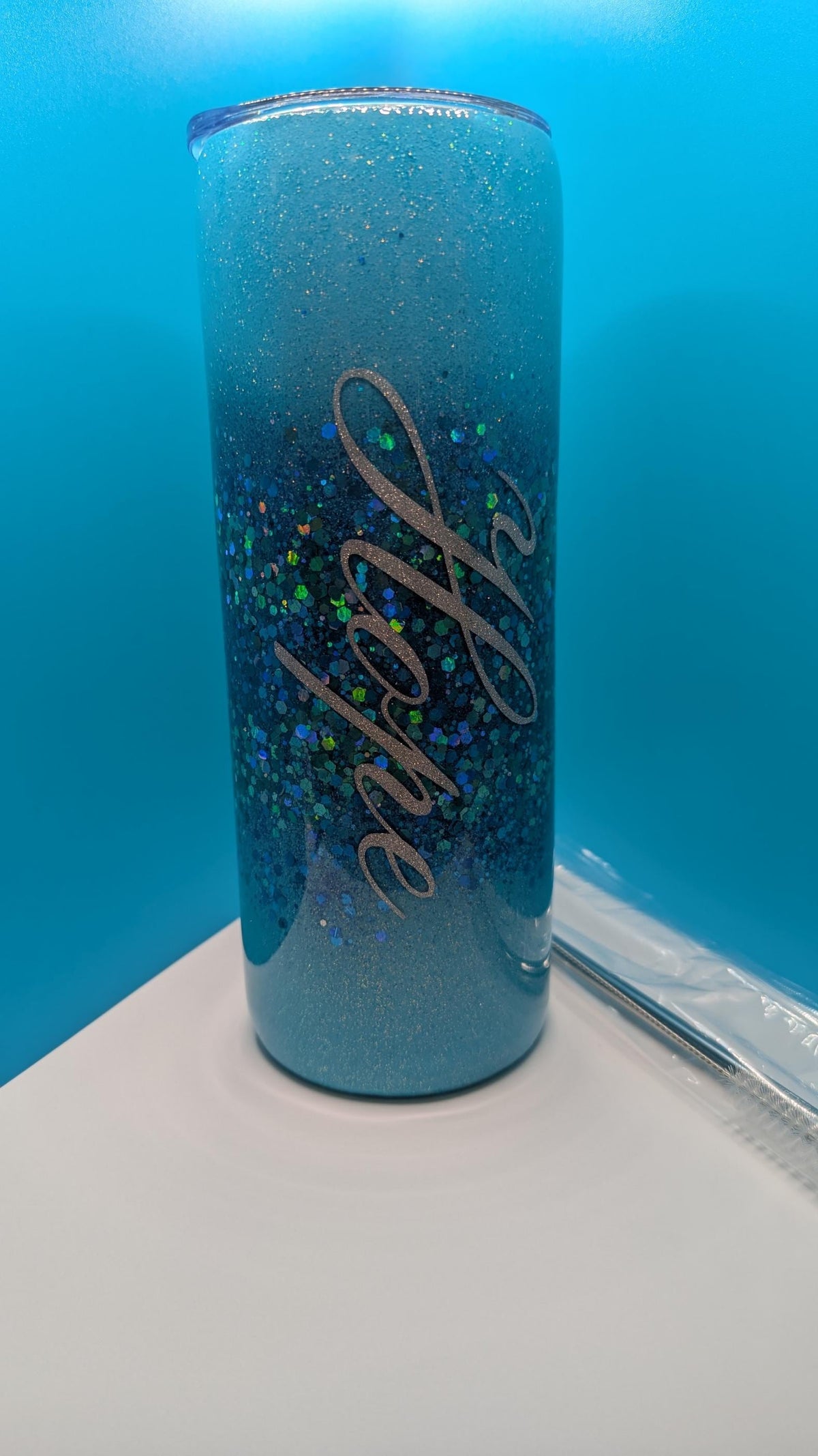 Inspirational Glitter Tumbler - Faith Hope Love