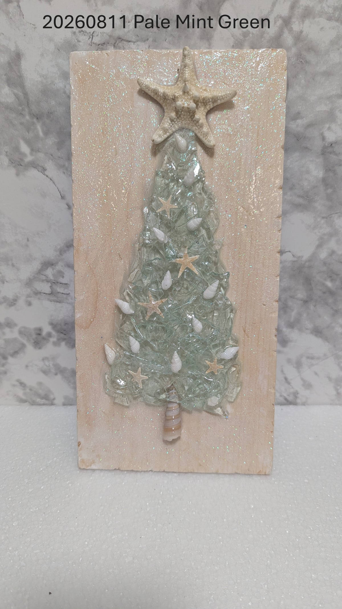 Crushed Glass Tree: Pale Mint Green