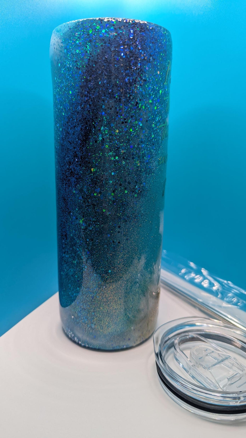 Ocean Beach Footprints Tumbler: Inspirational Quote, Epoxy Resin Coated