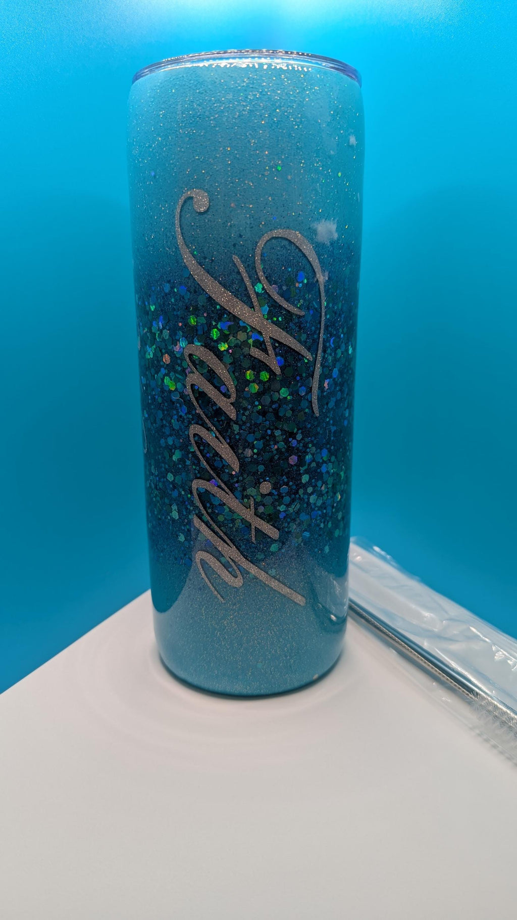 Inspirational Glitter Tumbler - Faith Hope Love
